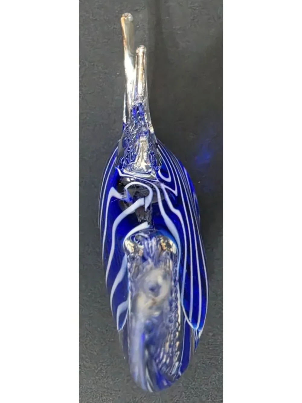 Blue Clear Art Glass Angelfish Figurine Paperweight 5